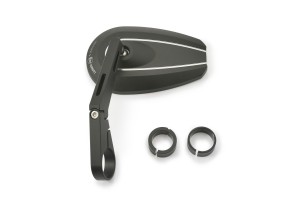 "D-MIRROR-6" Aluminum bar end mirror black type-u long
