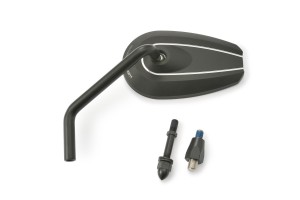 "D-MIRROR-6" Aluminium Seitenspiegel schwarz links
