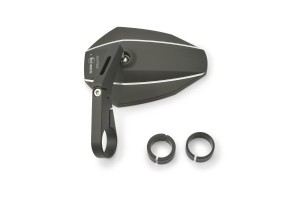 "D-MIRROR-7" Aluminum bar end mirror black short type-K