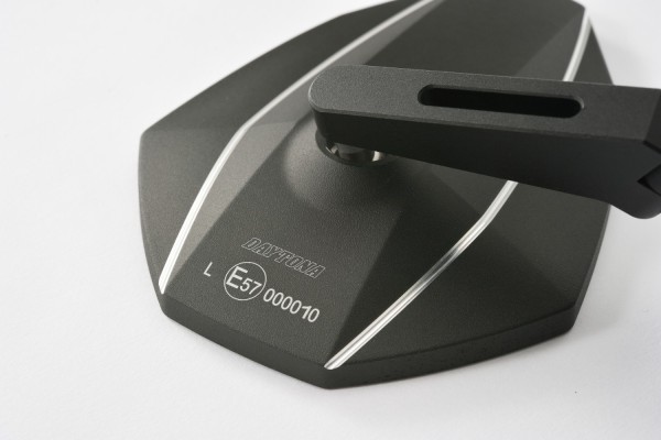 "D-MIRROR-7" Aluminum bar end mirror black short type-K