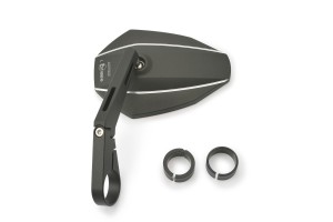 "D-MIRROR-7" Aluminium Lenkerenden Spiegel schwarz lang