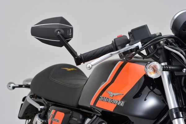 "D-MIRROR-7" Aluminum bar end mirror black long type-K