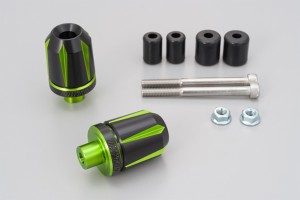 "SCRATCH" Lenkergewichte Paar 2-farbig eloxiert 7/8" + 1" / Ø 14-19 mm grün schwarz