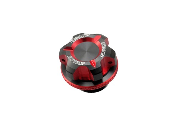 Oil filler cap dual anodized M20 x P1.5 red black