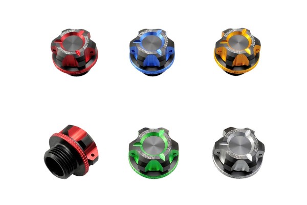 Oil filler cap dual anodized M20 x P1.5 green black