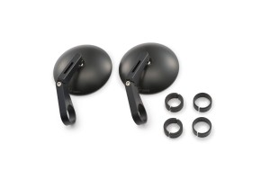 "D-MIRROR-9" Aluminum ABS bar end mirror black short set...
