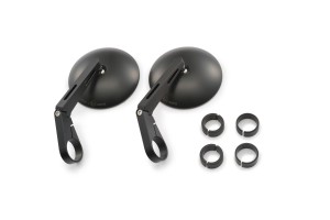 "D-MIRROR-9" Aluminum ABS bar end mirror black long set 2pcs