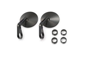 "D-MIRROR-10" Aluminum ABS bar end mirror black short set...