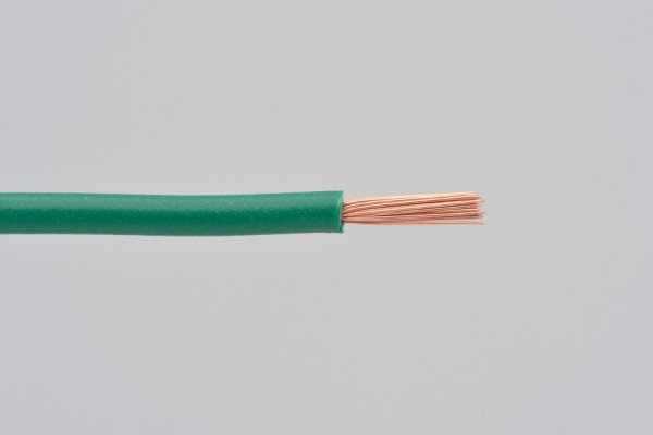 Colored wire, AWG18 AVS0.75, green, 2m