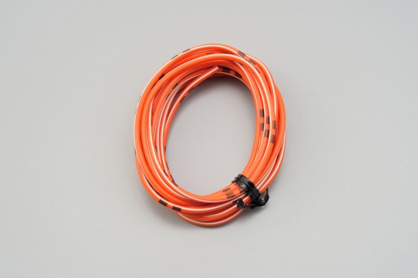 Colored wire, AWG18 AVS0.75, orange/white, 2m