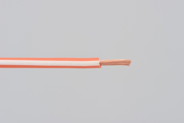 Farbiges Kabel AWG18 0.75qmm 2 Meter orange weiss