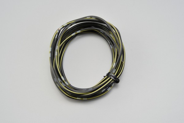 Colored wire, AWG18 AVS0.75, black/yellow, 2m