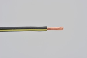 Colored wire, AWG18 AVS0.75, black/yellow, 2m 2