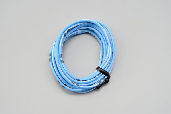 Colored wire, AWG18 AVS0.75, lightblue/white, 2m