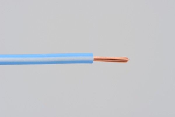 Colored wire, AWG18 AVS0.75, lightblue/white, 2m