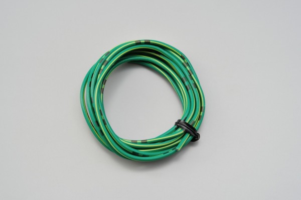 Colored wire, AWG18 AVS0.75, green/yellow, 2m