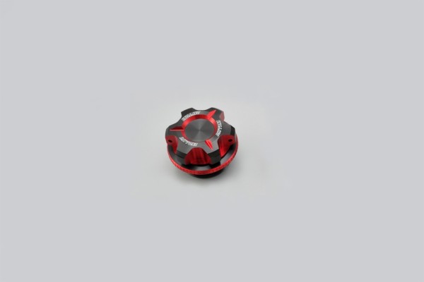 Oil filler cap dual anodized M27 x P1.5 red black