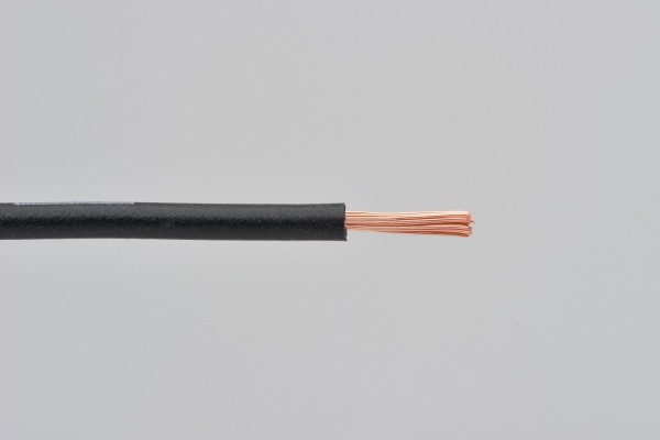 Colored wire, AWG20 AVS0.50, black, 2m