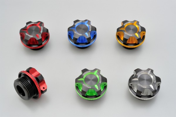 Oil filler cap dual anodized M27 x P1.5 blue black