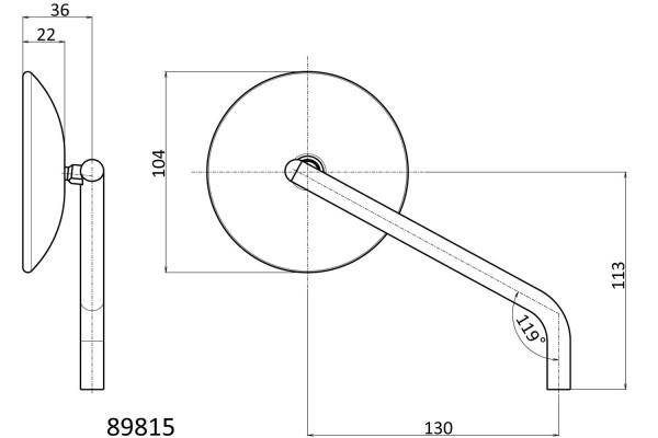 "D-MIRROR-9" Stahl ABS Seitenspiegel Satz 2...