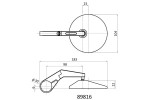 "D-MIRROR-10" Aluminium ABS Lenkerenden Spiegel Satz 2 Stück schwarz kurz