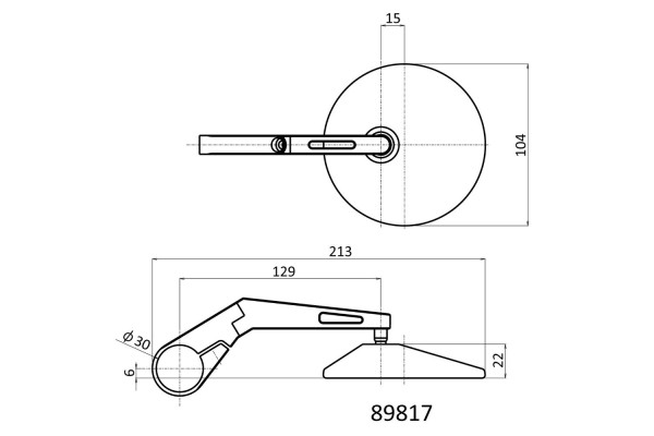 "D-MIRROR-10" Aluminium ABS Lenkerenden Spiegel...