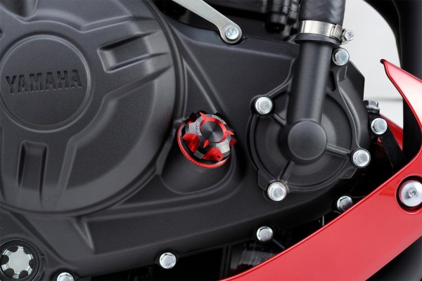 Oil filler cap dual anodized M27 x P3.0 red black