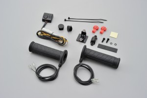 Heated grips 4-level 22.2mm 7/8" open end black 2
