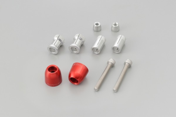 "PINO-1" Heavy-weight handlebar ends CNC red anodized 14-19mm M8