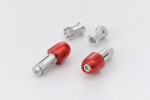 "PINO-1" Heavy-weight handlebar ends CNC red anodized 14-19mm M8