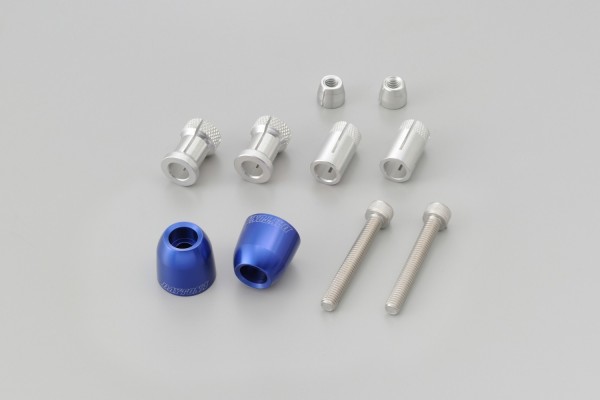 "PINO-1" Heavy-weight handlebar ends CNC blue anodized 14-19mm M8
