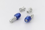 "PINO-1" Heavy-weight handlebar ends CNC blue anodized 14-19mm M8