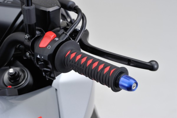 "PINO-1" Heavy-weight handlebar ends CNC blue...