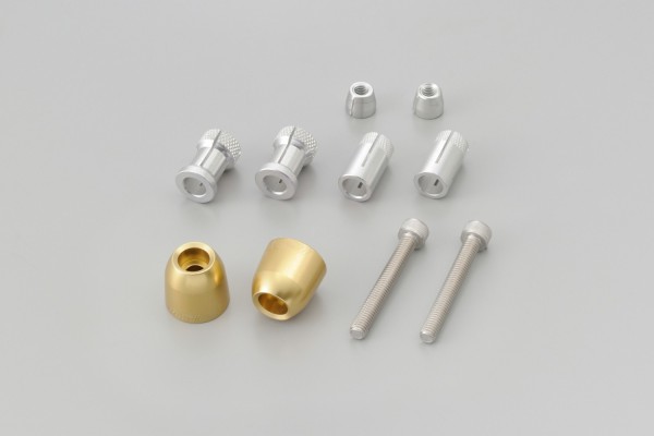 "PINO-1" Heavy-weight handlebar ends CNC gold anodized 14-19mm M8