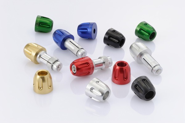 "PINO-2" Heavy-weight handlebar ends CNC red...