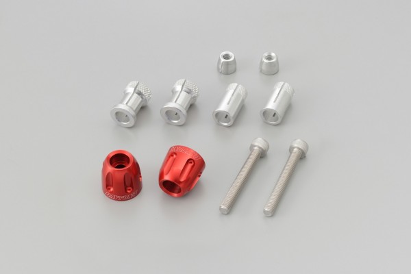 "PINO-2" Heavy-weight handlebar ends CNC red anodized 14-19mm M8