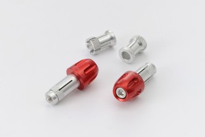 "PINO-2" Heavy-weight handlebar ends CNC red anodized... 2
