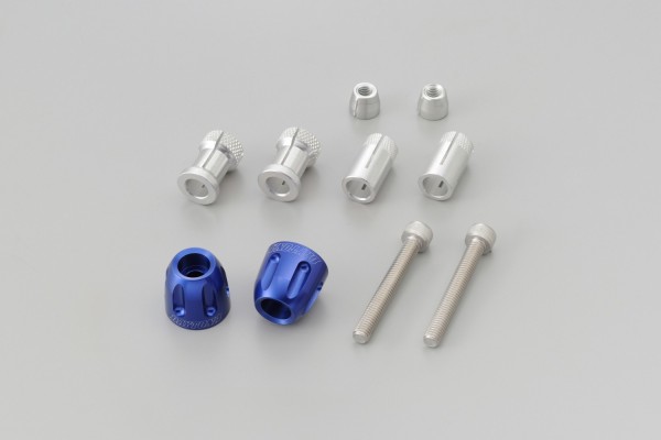 "PINO-2" Heavy-weight handlebar ends CNC blue anodized 14-19mm M8