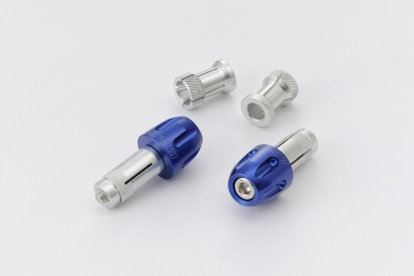 "PINO-2" Heavy-weight handlebar ends CNC blue...