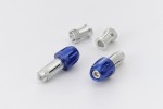 "PINO-2" Heavy-weight handlebar ends CNC blue anodized 14-19mm M8