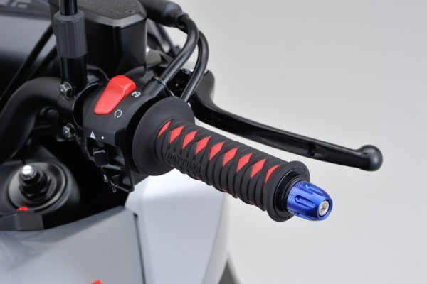 "PINO-2" Heavy-weight handlebar ends CNC blue...