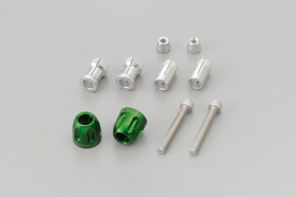"PINO-2" Heavy-weight handlebar ends CNC green anodized 14-19mm M8