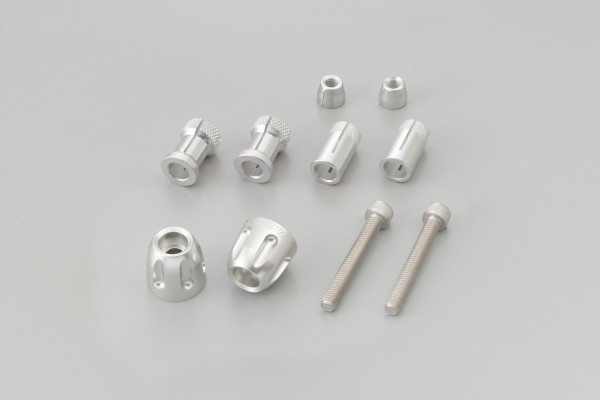 "PINO-2" Heavy-weight handlebar ends CNC silver anodized 14-19mm M8