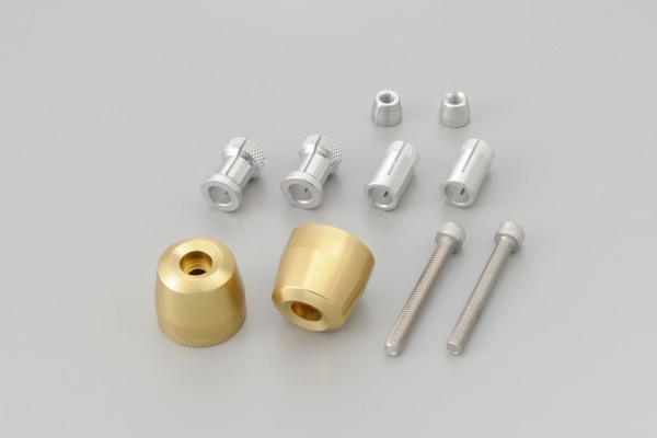 "PINO-3" Heavy-weight handlebar ends CNC gold anodized 14-19mm