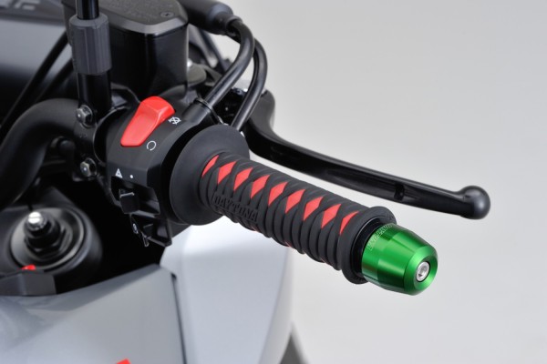 "PINO-3" Heavy-weight handlebar ends CNC green...