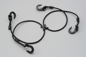 Cargo fixing band 1000mm x2 black X-shaped joint