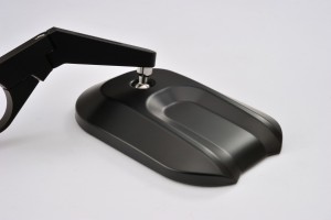 "D-MIRROR-14" CAVE-2 Aluminum ABS bar end mirror black short 2