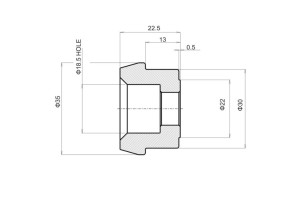 "D-MIRROR" bar end mirror adapter BMW R nineT black 2