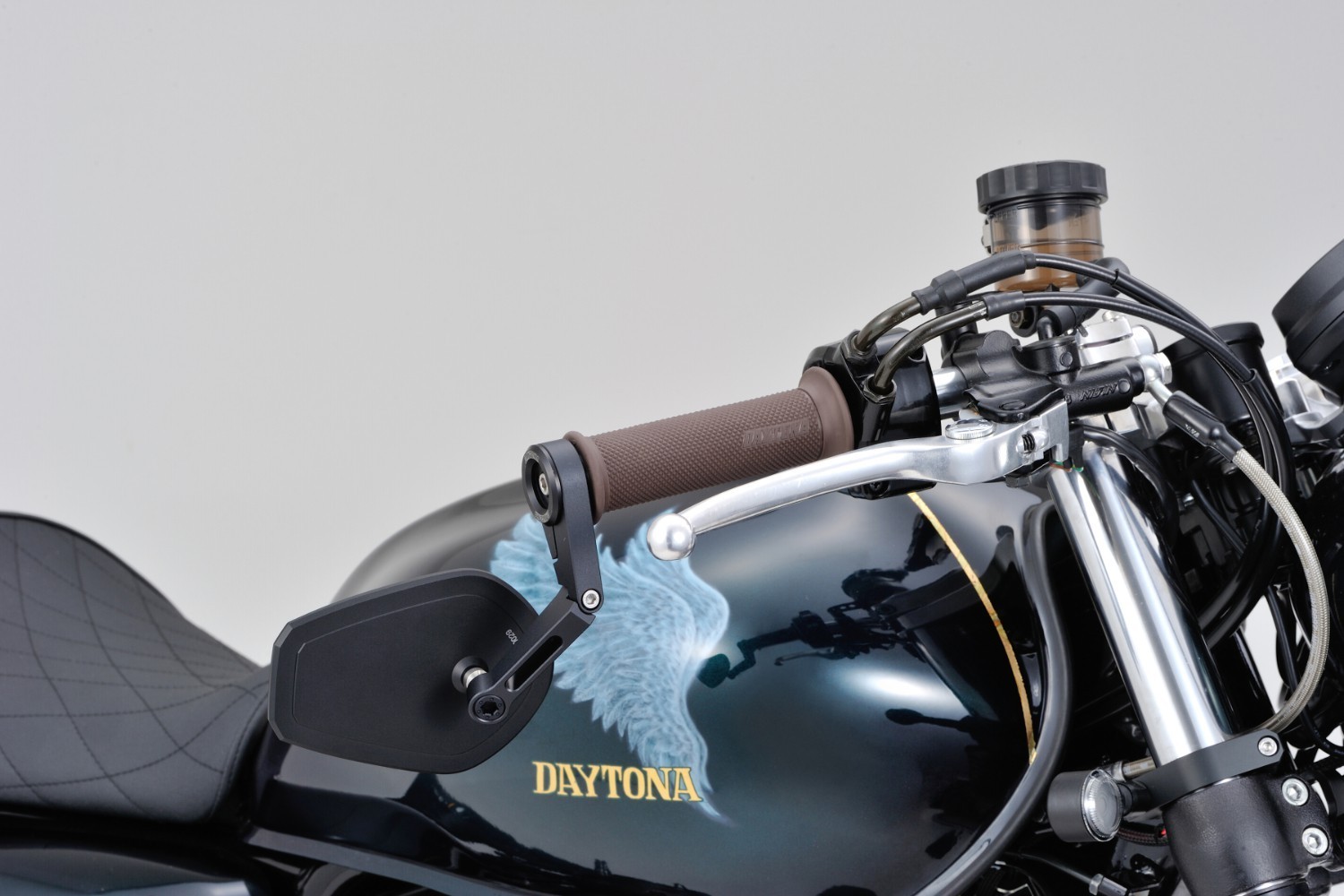 D-MIRROR-19 ABS Nylon Lenker Klemmen Spiegel Halbmond schwarz - Daytona  Europe