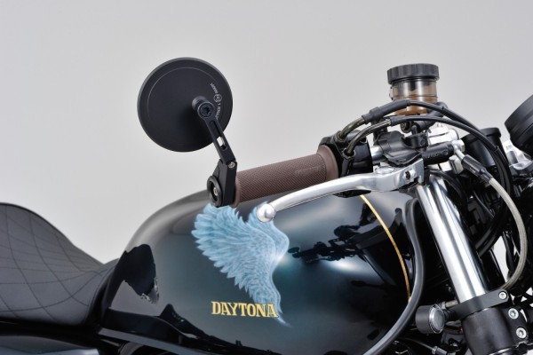 "D-MIRROR-17" Aluminum flat bar end mirror black